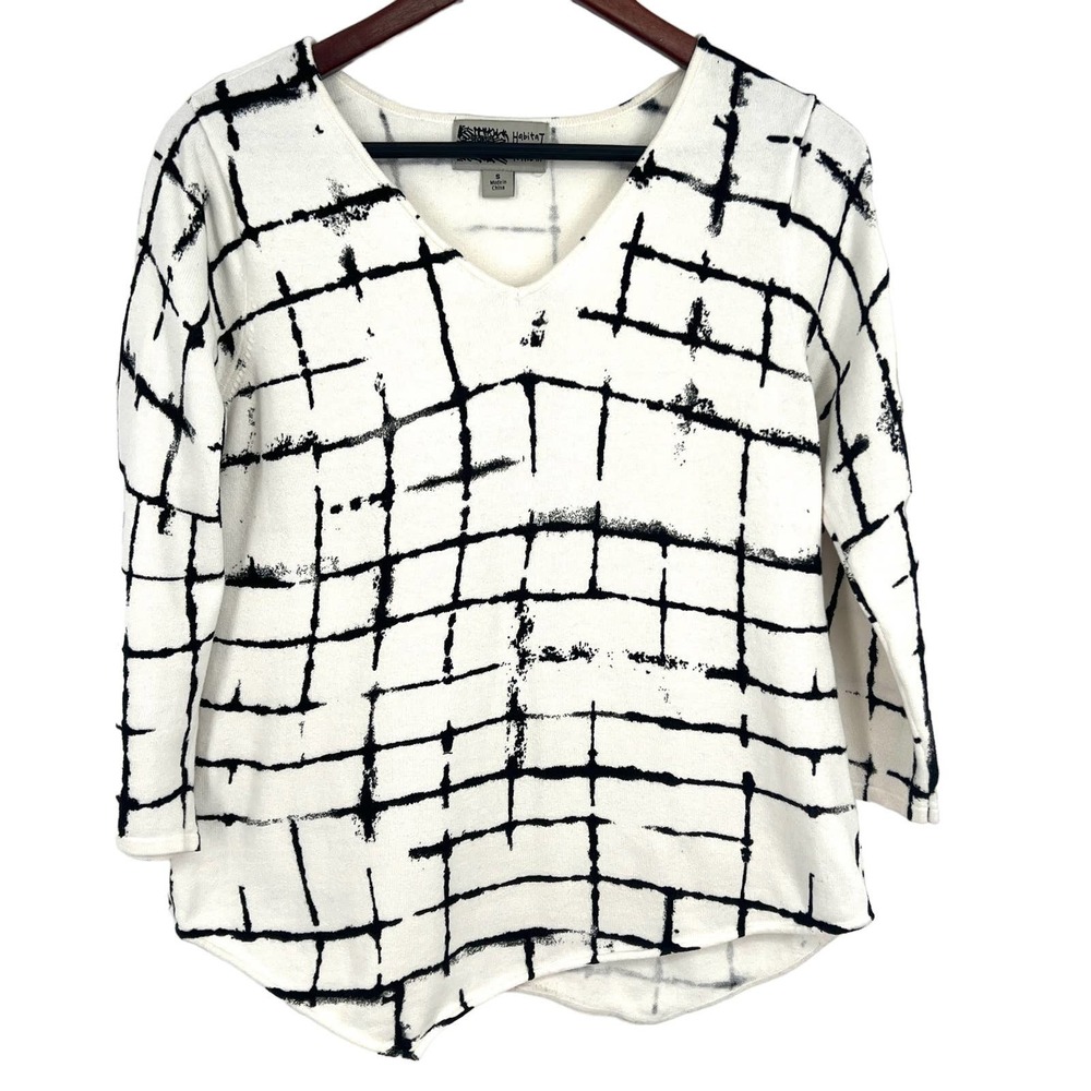 Habitat Womens Size Small Artistic Knit Sweater Blouse Shirt Top Winter Art Knit